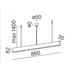 RAFTER 86 LED 3000K zwieszany czarny struktura 50601-M930-D9-00-12